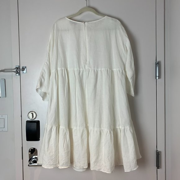 NWOT Mansur Gavriel Oversized Tiered Linen Dress - Picture 8 of 10